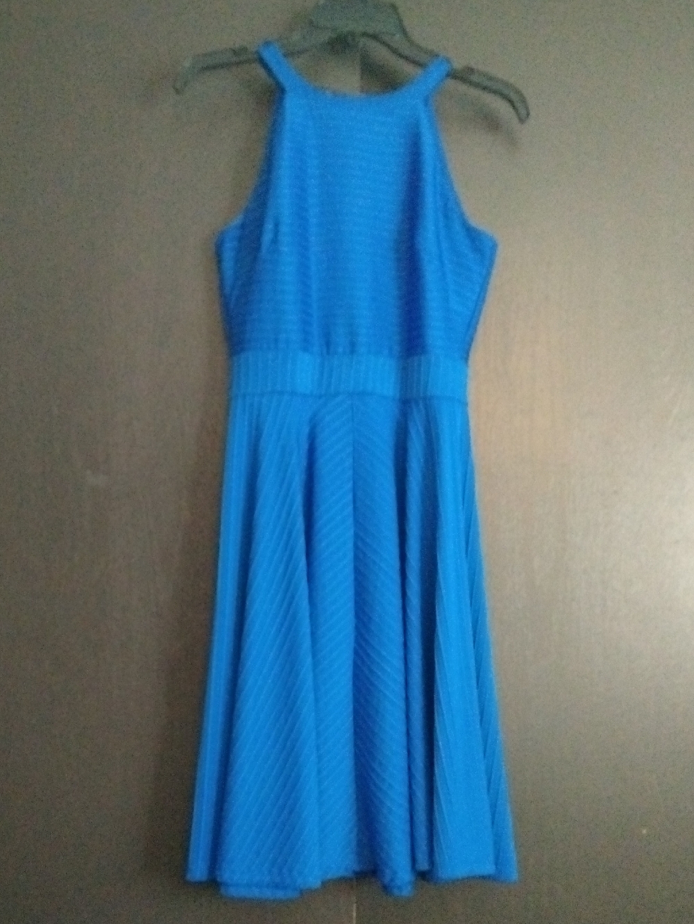 Alfani Blue Halter Fit-and-Flare Dress